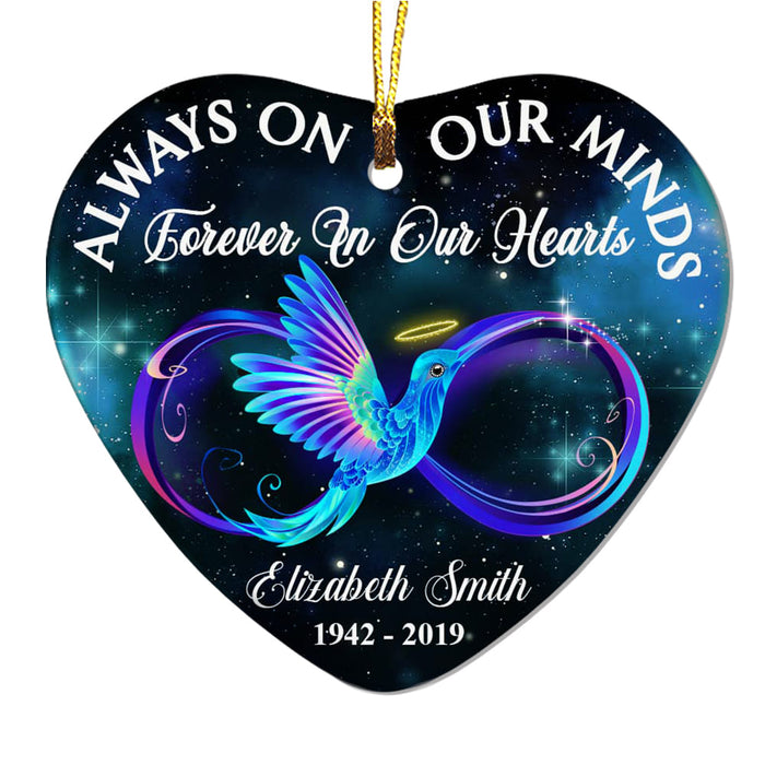 Personalized Memo Always On Our Minds  Forever In Our Hearts Heart Ornament NB182 32O58 1