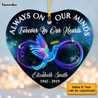 Personalized Memo Always On Our Minds  Forever In Our Hearts Heart Ornament NB182 32O58 thumb 1