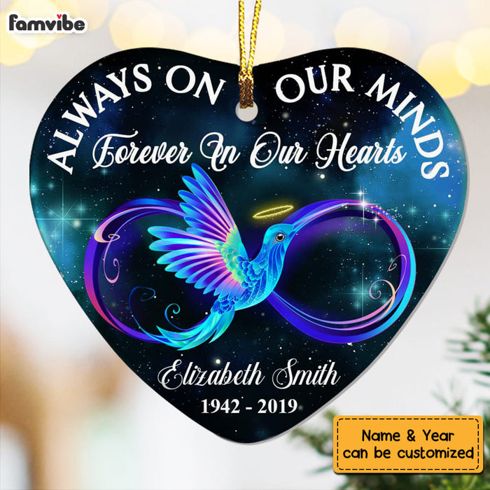 Personalized Memo Always On Our Minds  Forever In Our Hearts Heart Ornament NB182 32O58 1