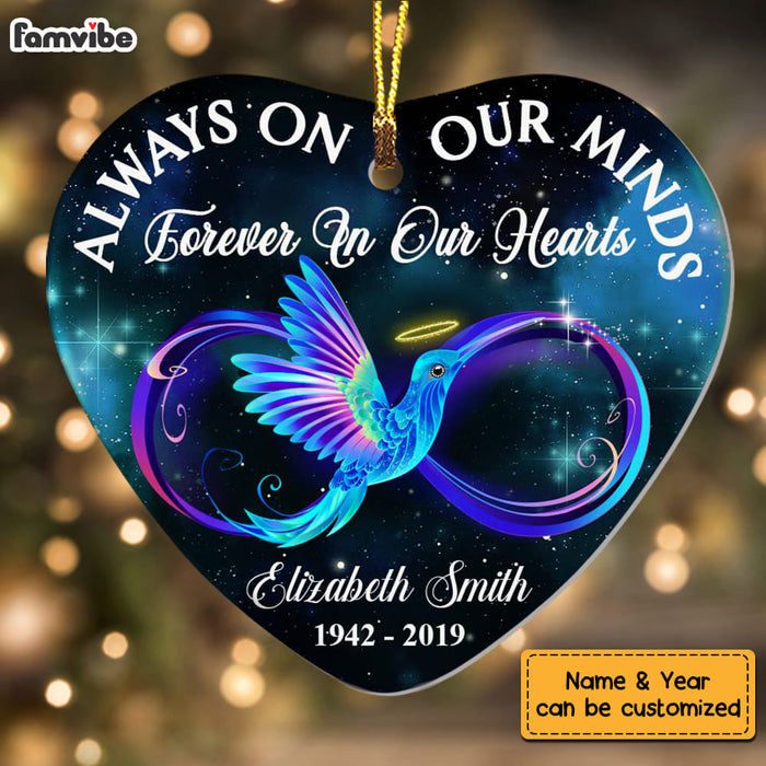 Personalized Memo Always On Our Minds  Forever In Our Hearts Heart Ornament NB182 32O58 1