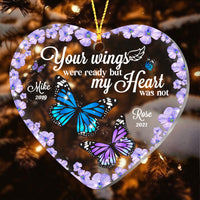 Personalized You Wings Were Ready Butterfly Memo Ornament Heart Ornament NB181 23O53 thumb 1