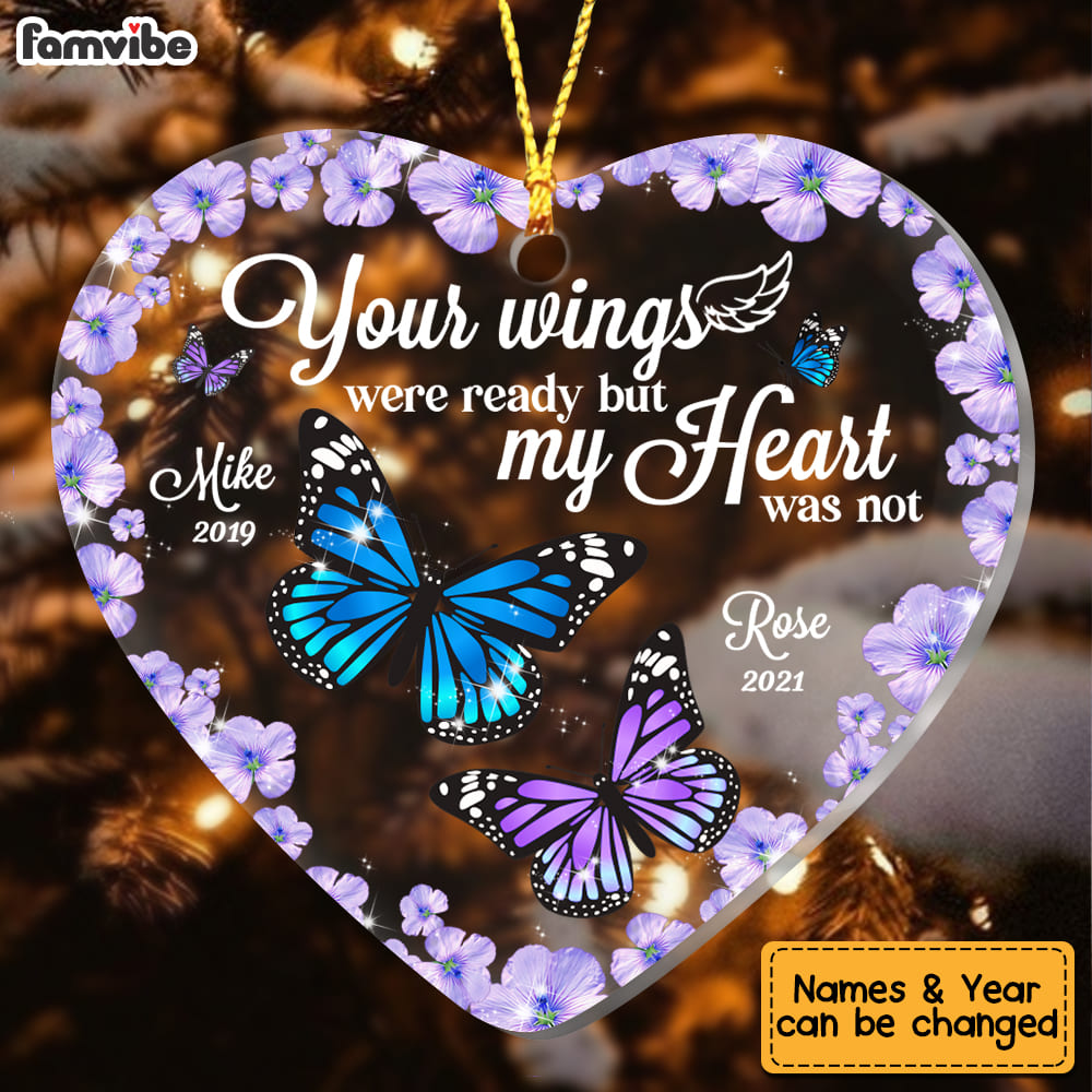 Personalized You Wings Were Ready Butterfly Memo Ornament Heart Ornament NB181 23O53 Primary Mockup