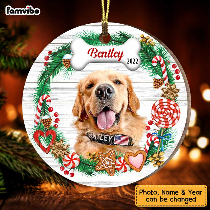 Personalized Dog Christmas Circle Ornament NB223 32O47 1