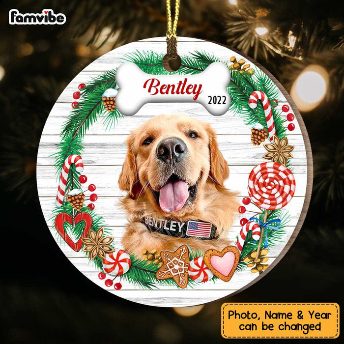 Personalized Dog Christmas Circle Ornament NB223 32O47 1