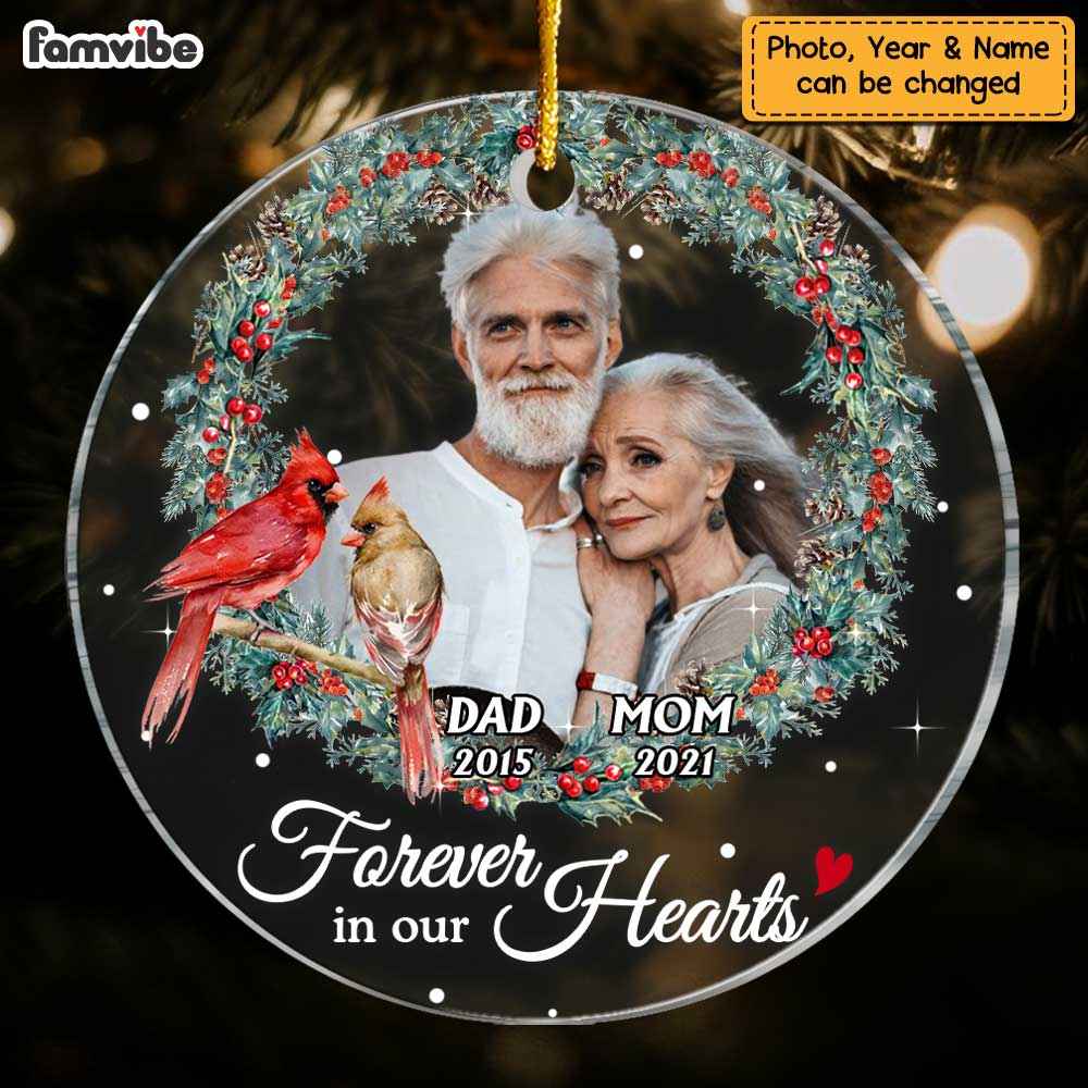 Personalized Forever In Our Hearts Photo Circle Ornament NB211 36O47 Primary Mockup