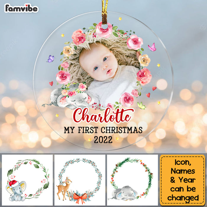 Personalized Baby First Christmas Circle Ornament NB194 30O53 1