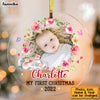 Personalized Baby First Christmas Circle Ornament NB194 30O53 1