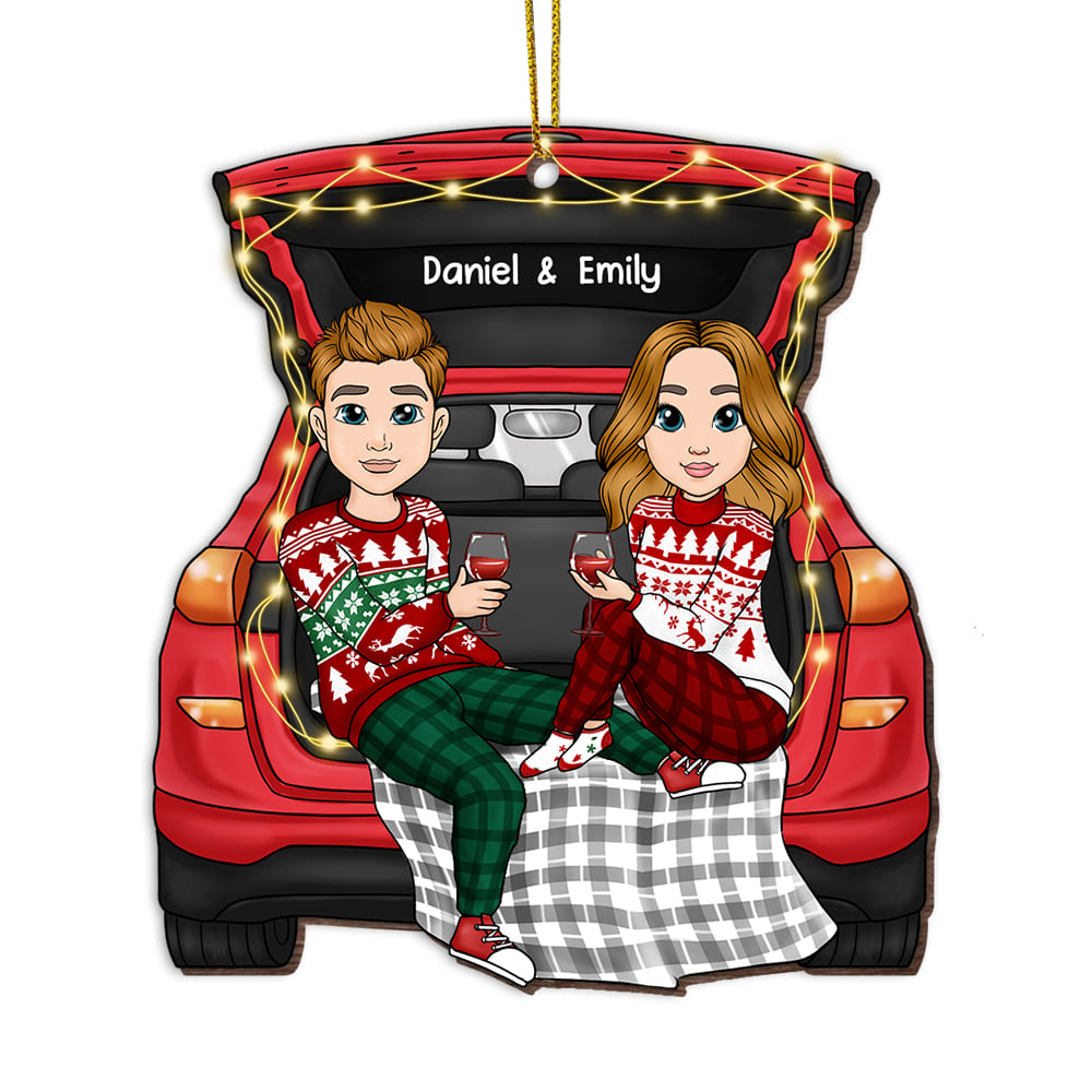 Personalized Couple Car Trunk Ornament NB193 36O53 Primary Mockup