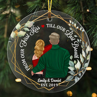 Personalized From Our First Kiss Couple Christmas Circle Ornament NB195 23O53 thumb 1