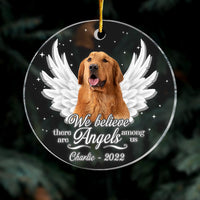 Personalized Dog Memo We Believe There Are Angels Among Us Circle Ornament NB192 32O28 thumb 1