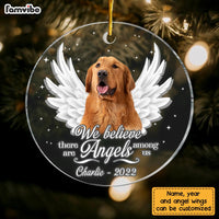 Personalized Dog Memo We Believe There Are Angels Among Us Circle Ornament NB192 32O28 thumb 1