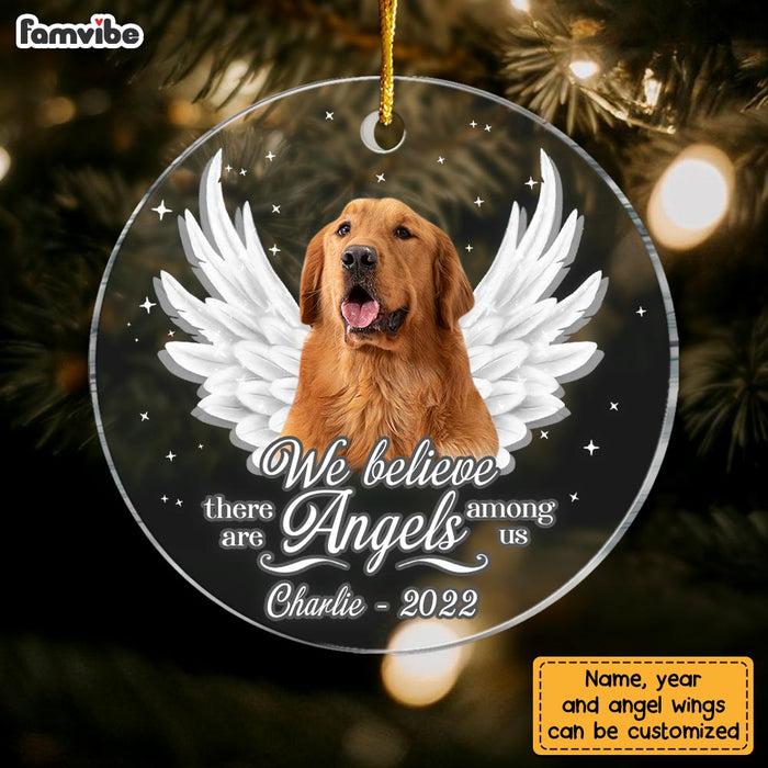 Personalized Dog Memo We Believe There Are Angels Among Us Circle Ornament NB192 32O28 1