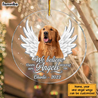 Personalized Dog Memo We Believe There Are Angels Among Us Circle Ornament NB192 32O28 thumb 1