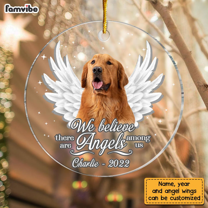 Personalized Dog Memo We Believe There Are Angels Among Us Circle Ornament NB192 32O28 1