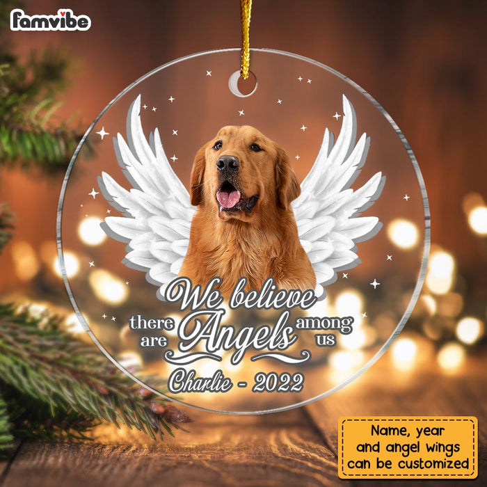 Personalized Dog Memo We Believe There Are Angels Among Us Circle Ornament NB192 32O28 1