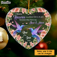 Personalized Heaven Is A Beautiful Place Memo Hummingbird Heart Ornament NB214 23O73 thumb 1