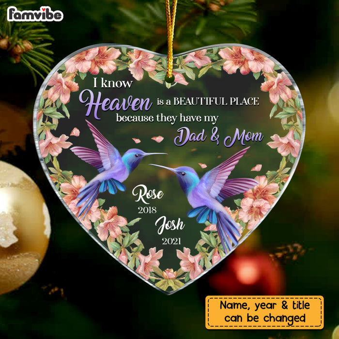 Personalized Heaven Is A Beautiful Place Memo Hummingbird Heart Ornament NB214 23O73 1