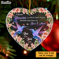 Personalized Heaven Is A Beautiful Place Memo Hummingbird Heart Ornament NB214 23O73 thumb 1