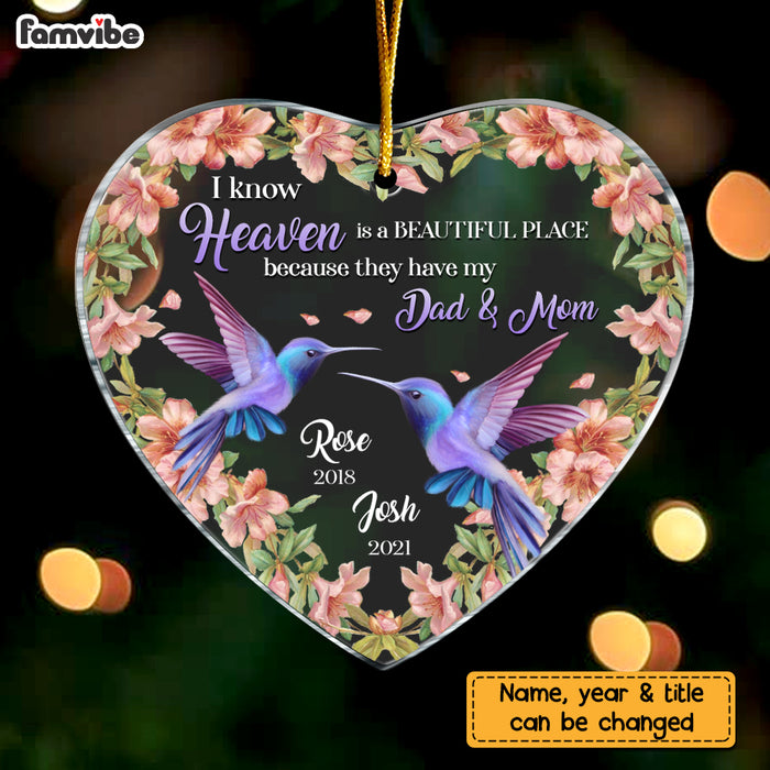 Personalized Heaven Is A Beautiful Place Memo Hummingbird Heart Ornament NB214 23O73 1