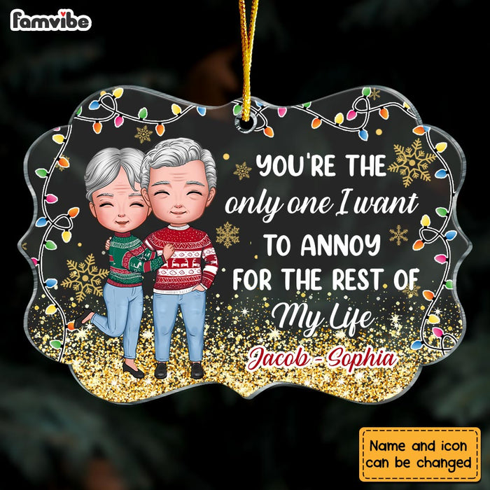 Personalized Couple You're The One I Want To Annoy Christmas Benelux Ornament NB211 23O28 1
