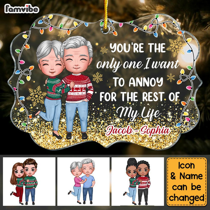 Personalized Couple You're The One I Want To Annoy Christmas Benelux Ornament NB211 23O28 1
