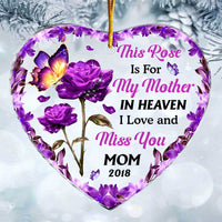 Personalized Memo Buttterfly Rose Heart Ornament NB212 30O47 thumb 1