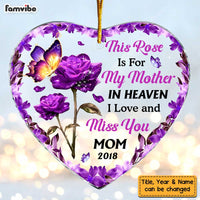 Personalized Memo Buttterfly Rose Heart Ornament NB212 30O47 thumb 1