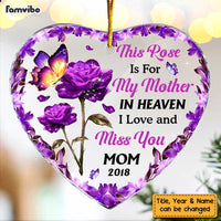 Personalized Memo Buttterfly Rose Heart Ornament NB212 30O47 thumb 1