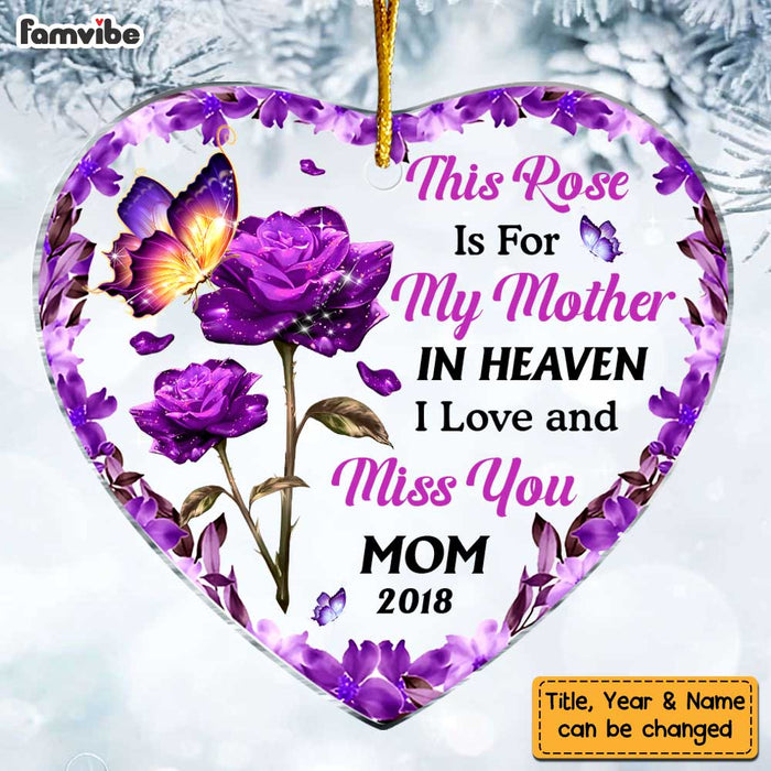 Personalized Memo Buttterfly Rose Heart Ornament NB212 30O47 1