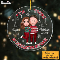 Personalized Couple I'm Yours  No Returns Or Refunds Circle Ornament NB221 32O28 thumb 1