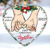 Personalized Couple Holding Hands First Christmas Together Heart Ornament NB231 23O58 1