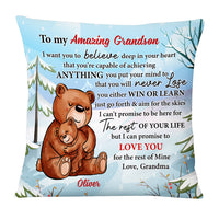 Personalized To My Grandson Bear From Grandma Pillow NB234 36O53 thumb 1