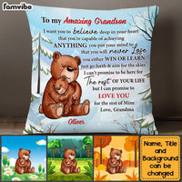 Personalized To My Grandson Bear From Grandma Pillow NB234 36O53 thumb 1