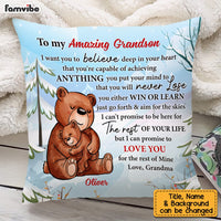 Personalized To My Grandson Bear From Grandma Pillow NB234 36O53 thumb 1
