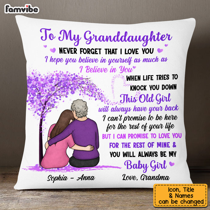 Personalized To My Granddaughter From Grandma Purple Tree Pillow NB231 58O53 1