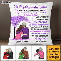 Personalized To My Granddaughter From Grandma Purple Tree Pillow NB231 58O53 thumb 1