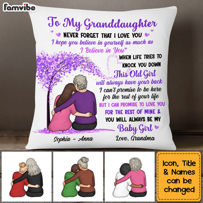 Personalized To My Granddaughter From Grandma Purple Tree Pillow NB231 58O53 1