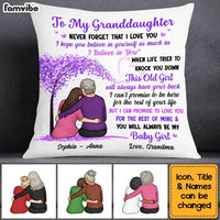 Personalized To My Granddaughter From Grandma Purple Tree Pillow NB231 58O53 thumb 1