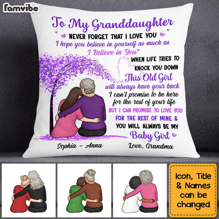 Personalized To My Granddaughter From Grandma Purple Tree Pillow NB231 58O53 1