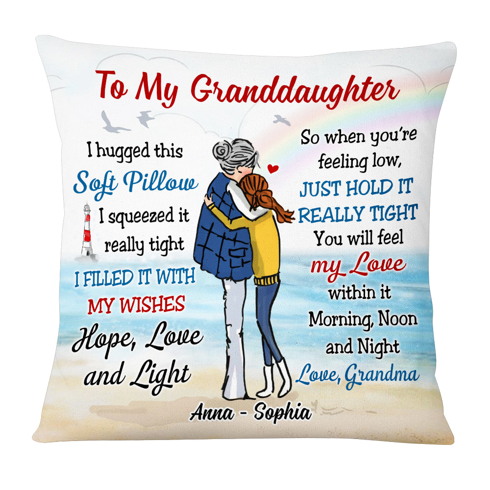 Personalized To My Granddaughter From Grandma Hug This Pillow NB232 58O53 Primary Mockup