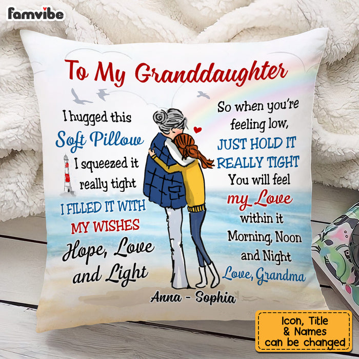 Personalized To My Granddaughter From Grandma Hug This Pillow NB232 58O53 1