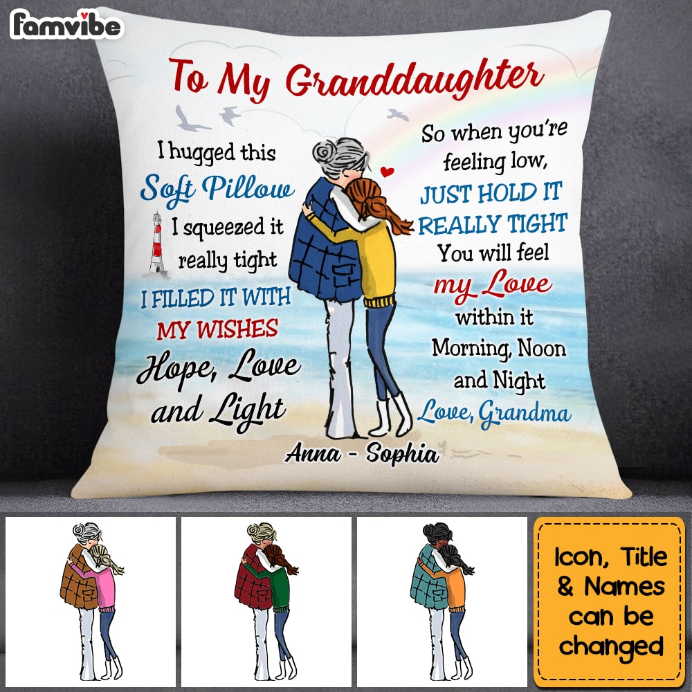 Personalized To My Granddaughter From Grandma Hug This Pillow NB232 58O53 Primary Mockup