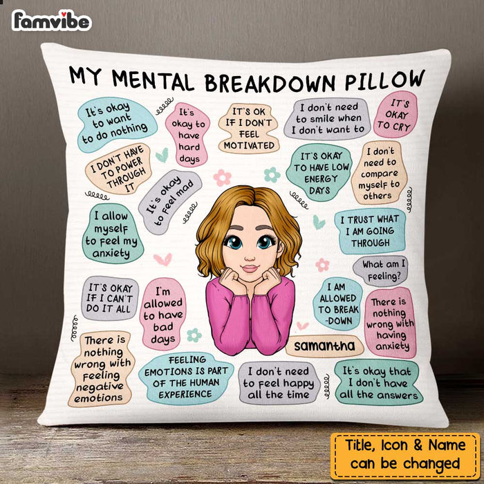 Personalized Mental Health Breakdown Affirmations Pillow NB233 58O47 1