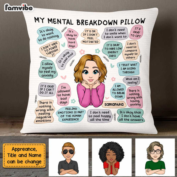 Personalized Mental Health Breakdown Affirmations Pillow NB233 58O47 1