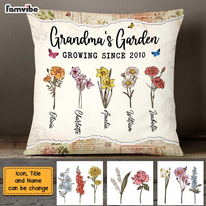 Personalized Name Pillow With Floral Print - GearDen