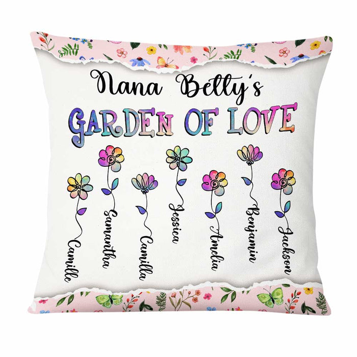 Personalized Grandma's Garden Of Love Pillow NB243 30O47 1