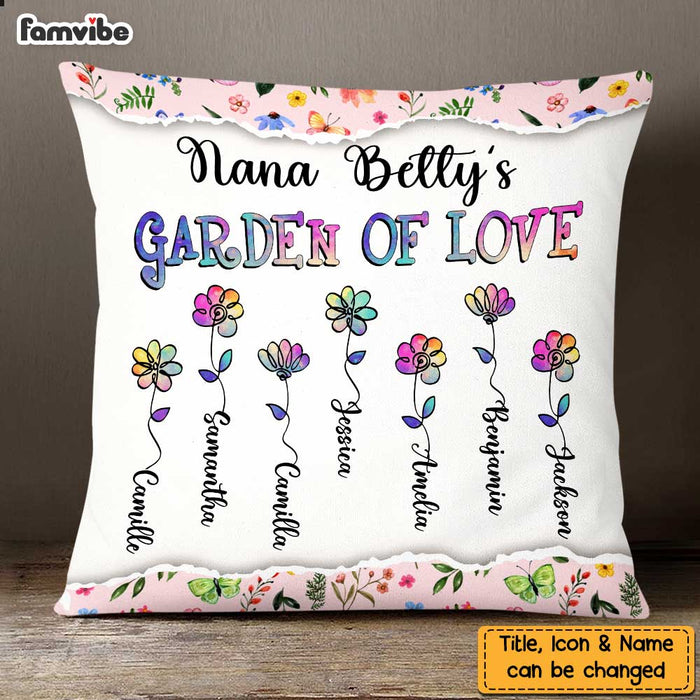 Personalized Grandma's Garden Of Love Pillow NB243 30O47 1