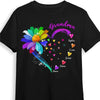Personalized Grandma Colorful Flower  Love Heart Shirt - Hoodie - Sweatshirt NB241 32O28 1