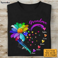 Personalized Grandma Colorful Flower  Love Heart Shirt - Hoodie - Sweatshirt NB241 32O28 thumb 1
