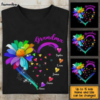 Personalized Grandma Colorful Flower  Love Heart Shirt - Hoodie - Sweatshirt NB241 32O28 thumb 1